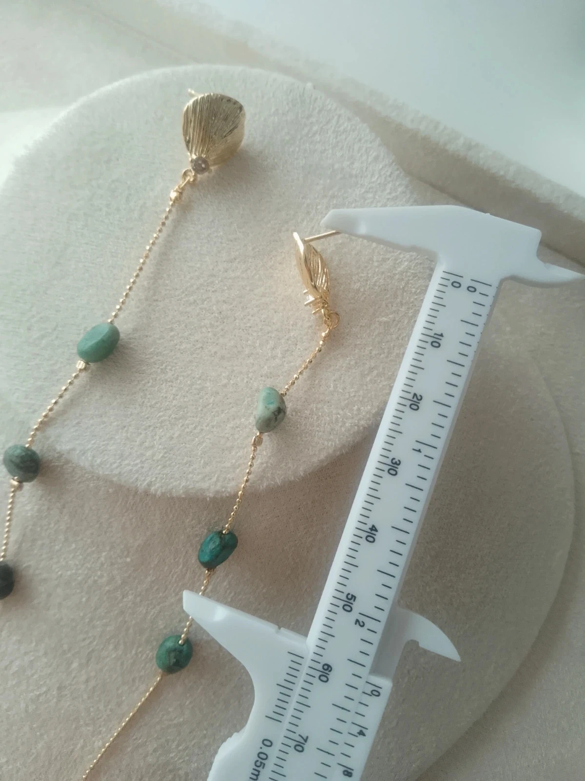 Boucles d'oreilles k18 et pierre de turquoise africaine – photo 3